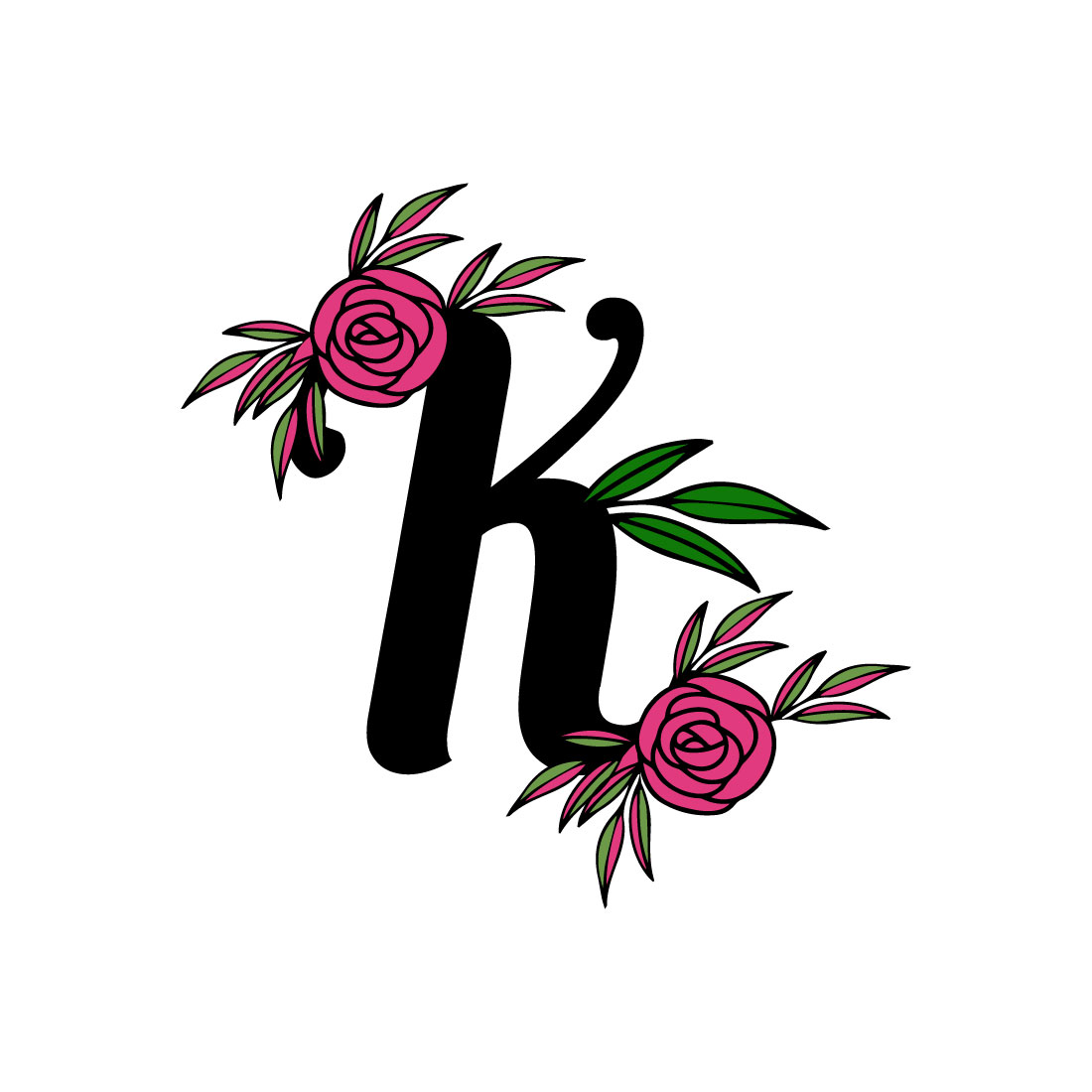Free K leaf letter logo preview image.