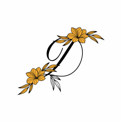 Free D Letter Flower Logo cover image.