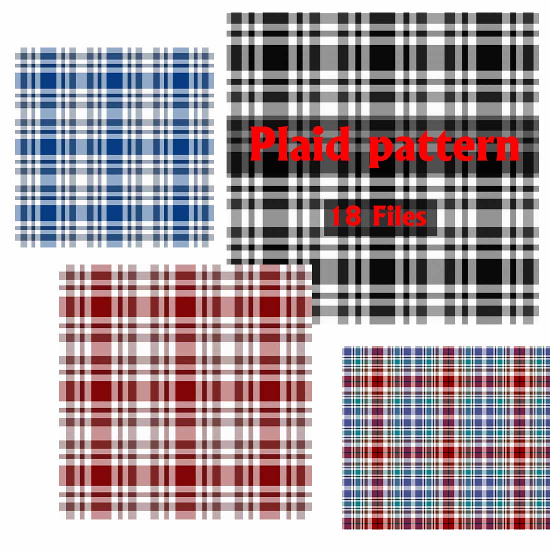 Plaid pattern Flannel fabric texture preview image.