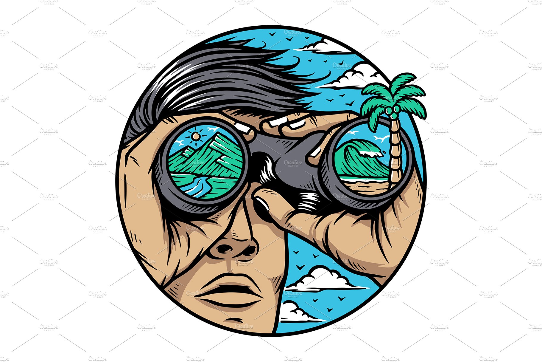 People see nature through binoculars cover image.