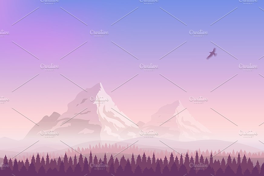 mountains and sunset sky cover image.