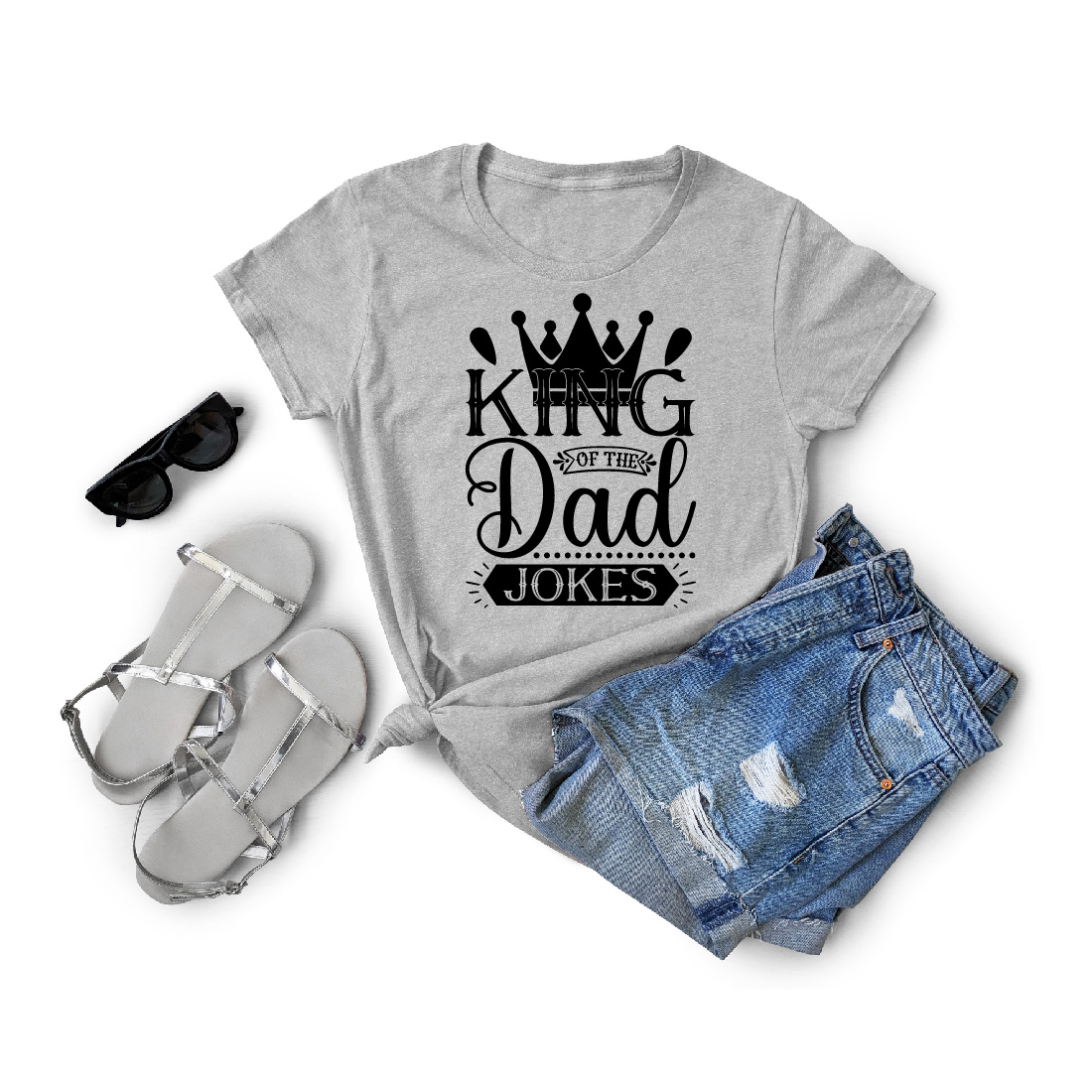 King Of The Dad Jokes T-Shirt Vector File preview image.