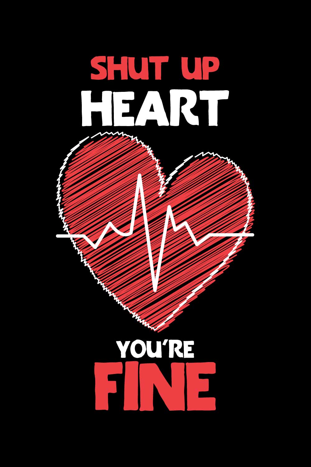 Heart Disease Warrior Illustrations For Print-Ready T-Shirts Design pinterest preview image.