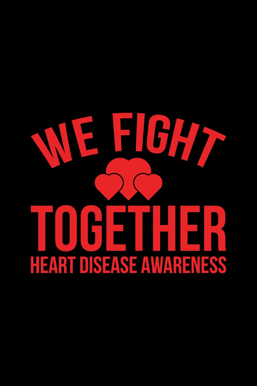 Heart Disease Warrior Illustrations For Print-Ready T-Shirts Design pinterest preview image.