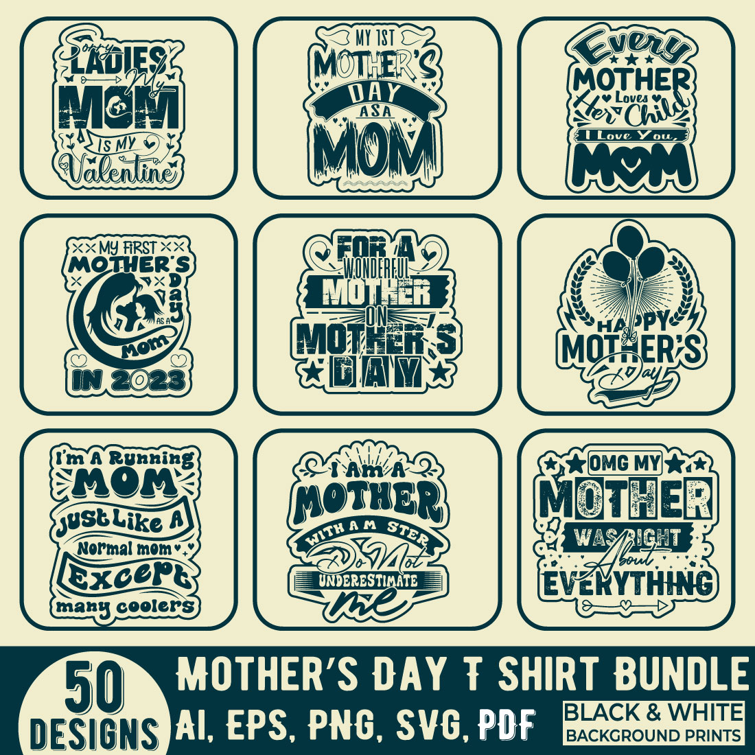 Mother day t shirt design preview image.