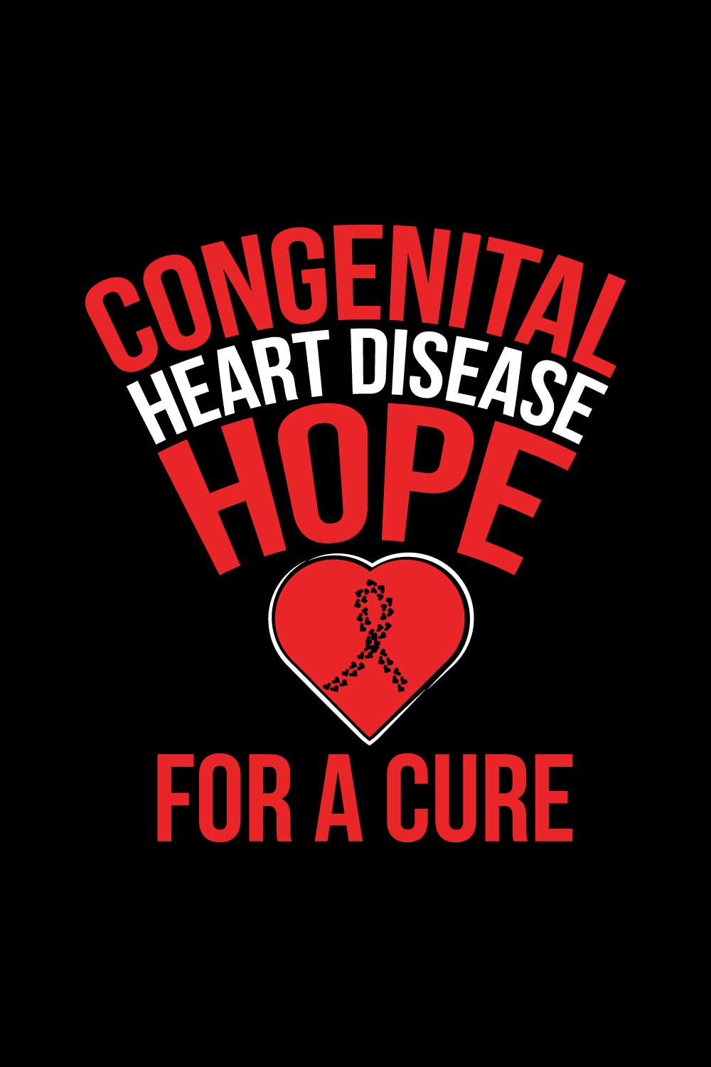 Heart Disease Warrior Illustrations For Print-Ready T-Shirts Design pinterest preview image.