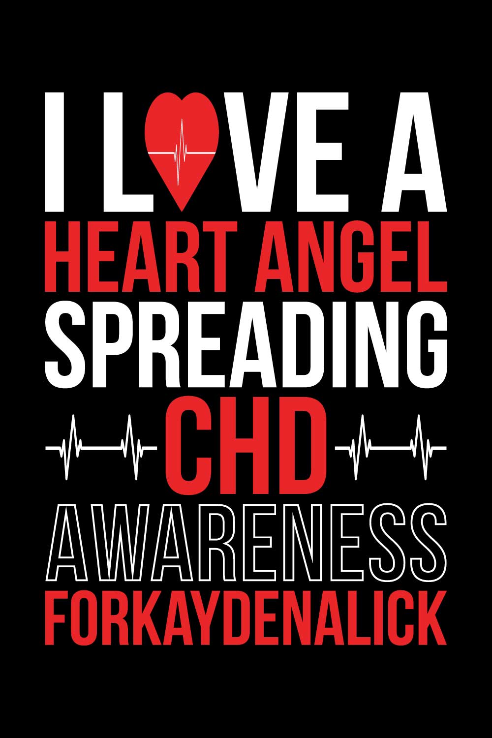 Heart Disease Warrior Illustrations For Print-Ready T-Shirts Design pinterest preview image.