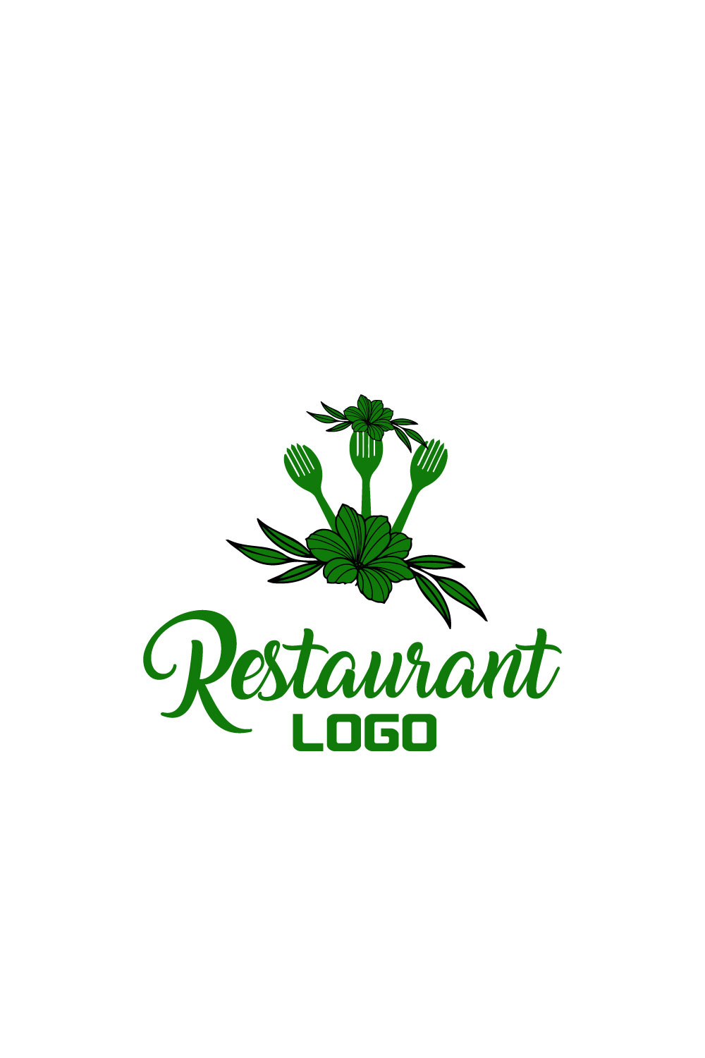 Free Floral Restaurant Logo pinterest preview image.