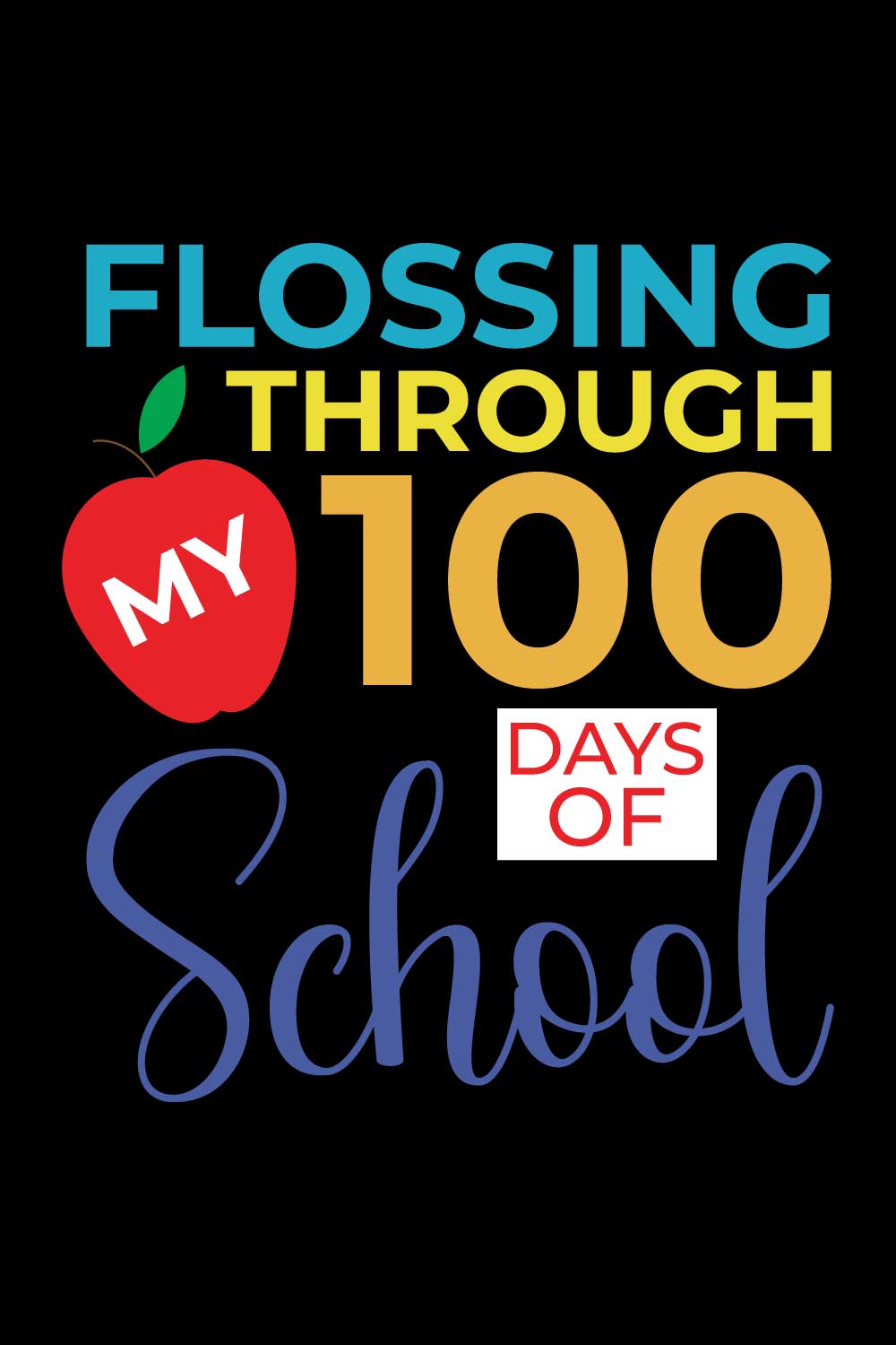 100 Days Of School T-Shirts Design pinterest preview image.