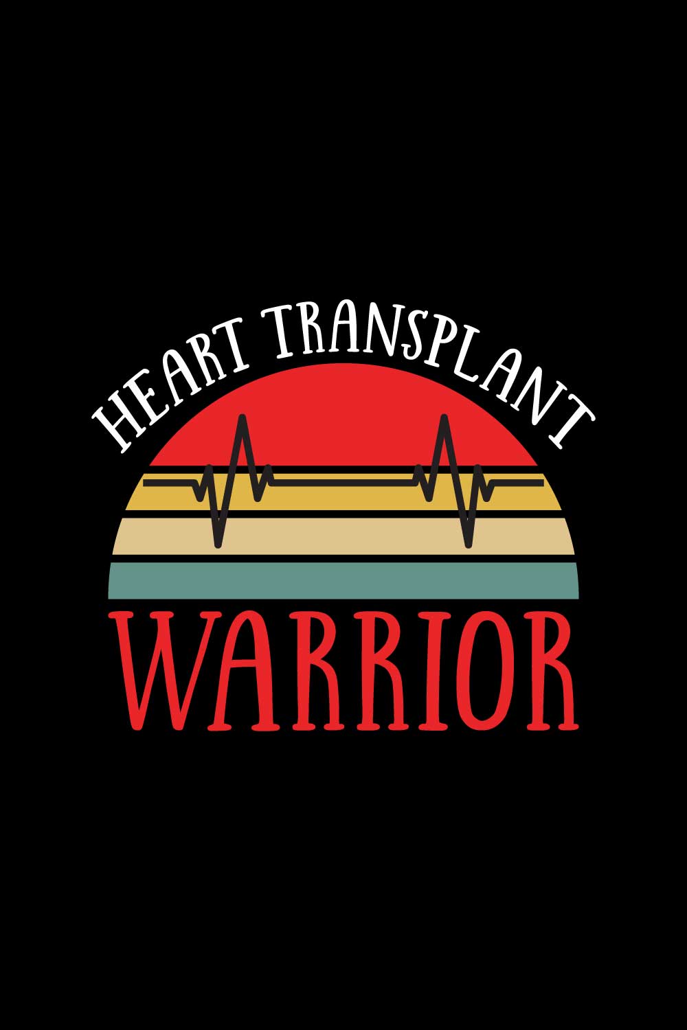 Heart Disease Warrior Illustrations For Print-Ready T-Shirts Design pinterest preview image.