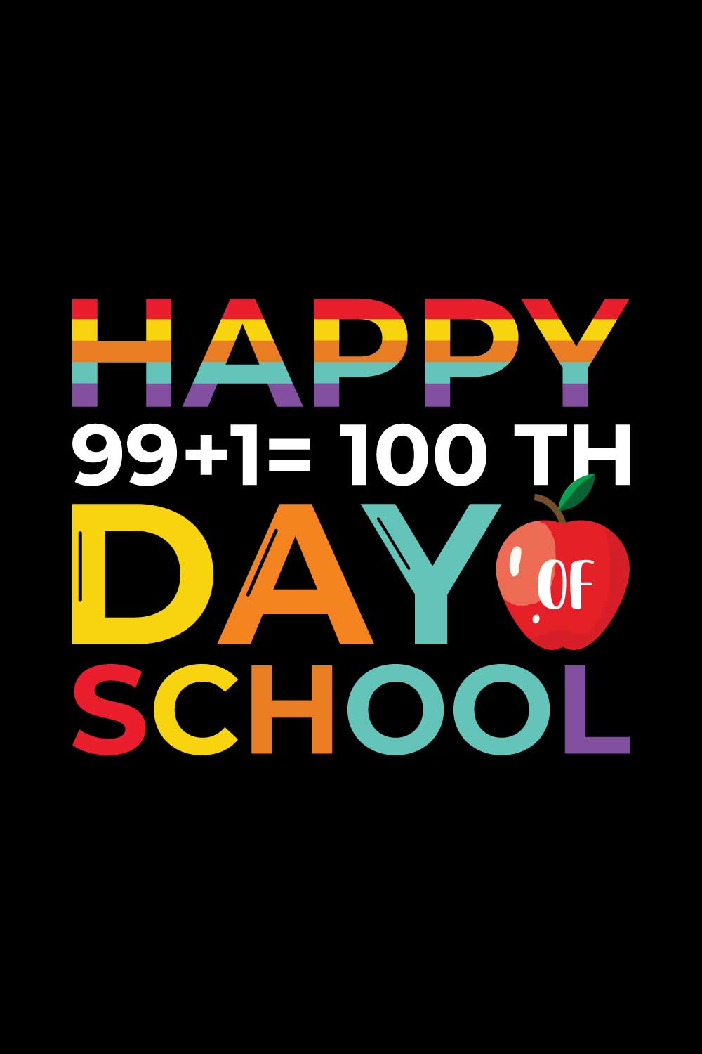 100 Days Of School T-Shirts Design pinterest preview image.