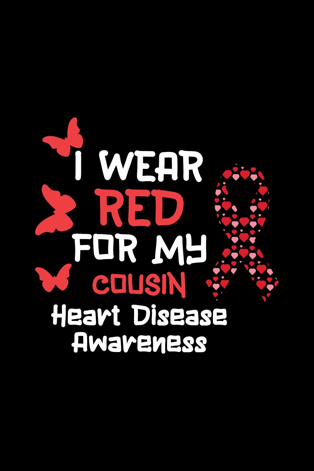 Heart Disease Warrior Illustrations For Print-Ready T-Shirts Design pinterest preview image.