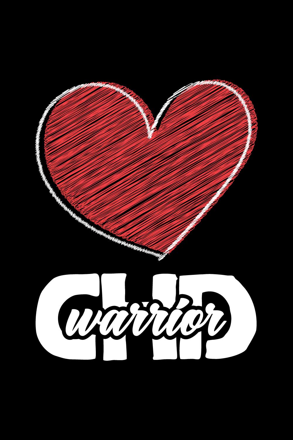 Heart Disease Warrior Illustrations For Print-Ready T-Shirts Design pinterest preview image.