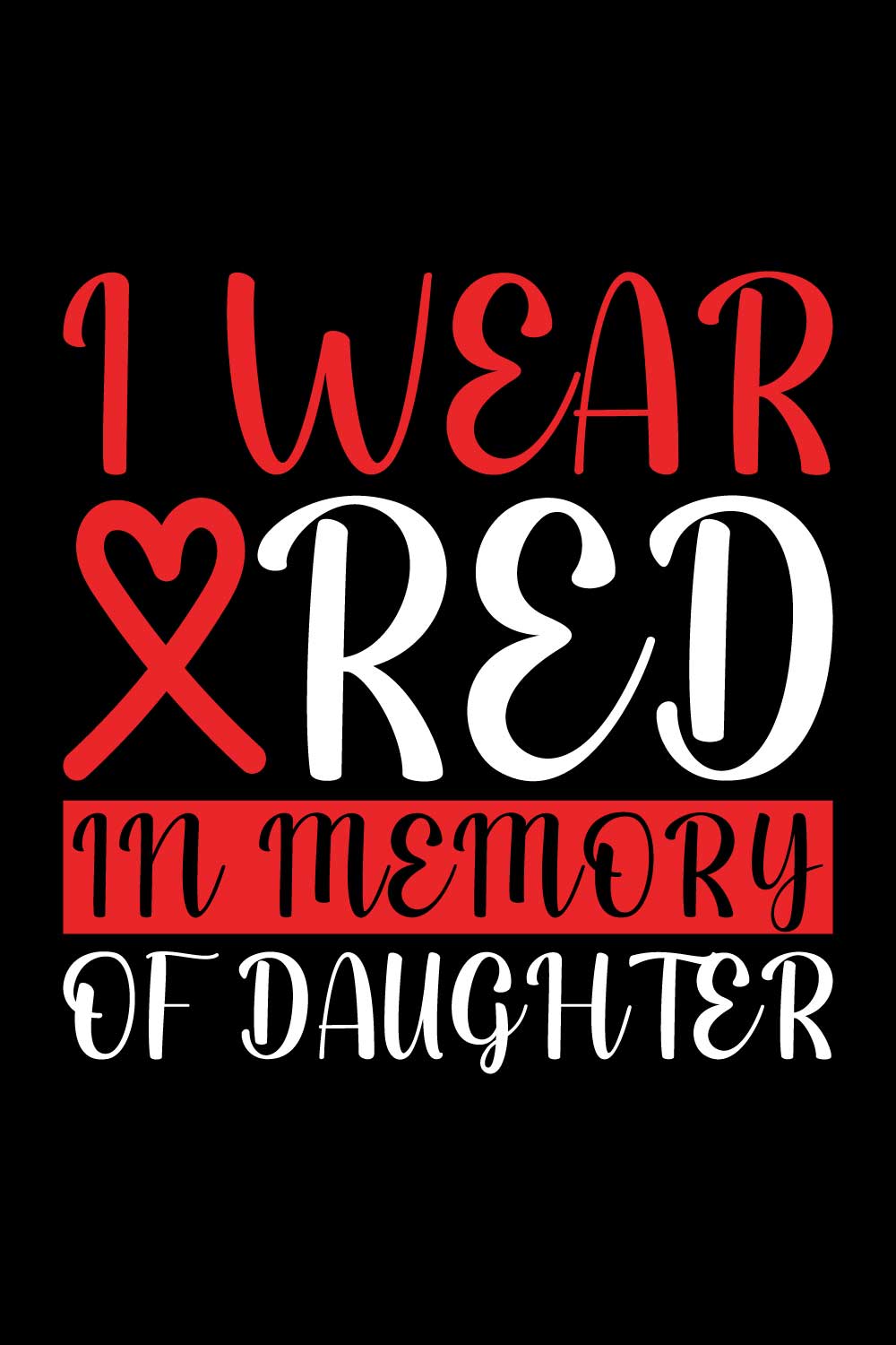 Heart Disease Warrior Illustrations For Print-Ready T-Shirts Design pinterest preview image.