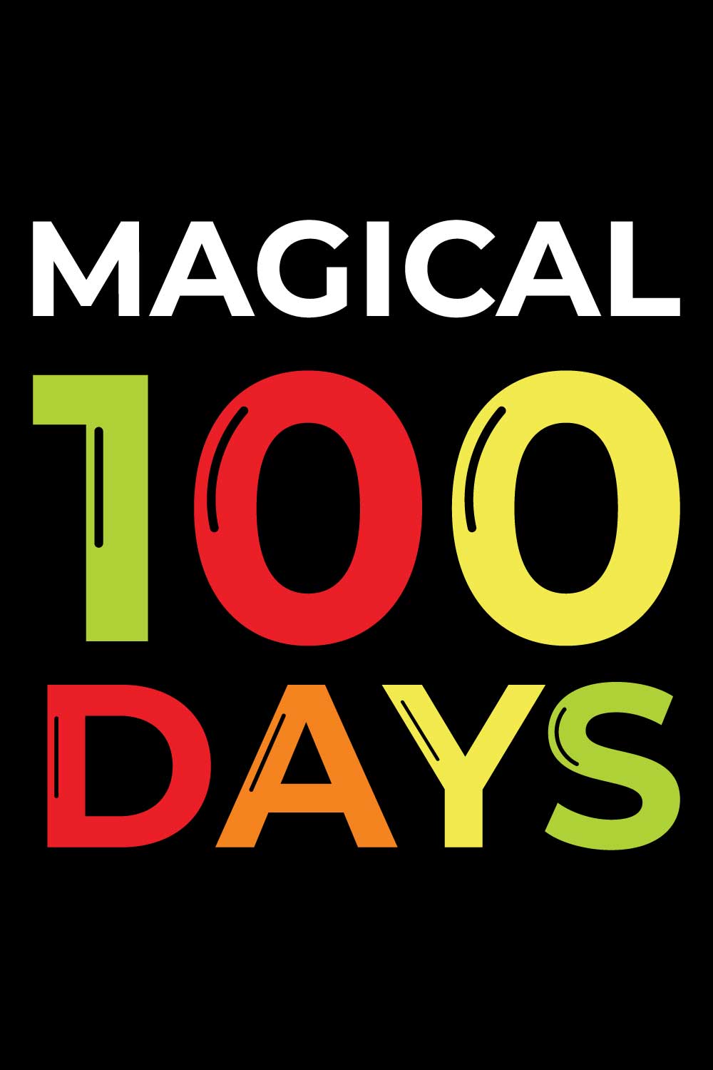 100 Days Of School T-Shirts Design pinterest preview image.