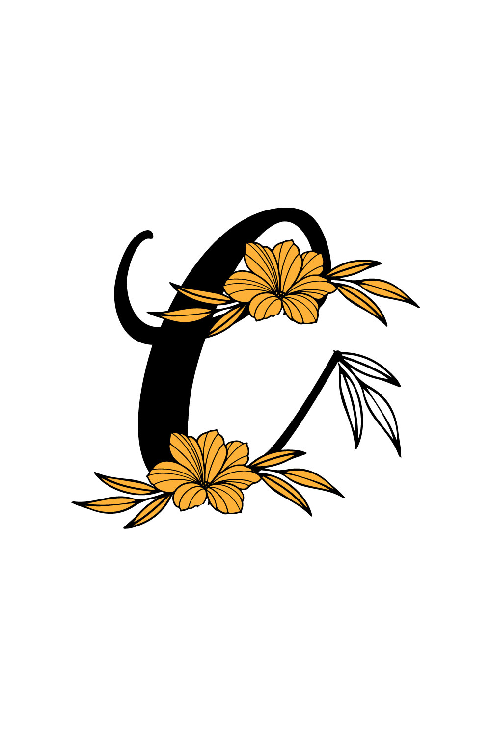 Free C Letter Flower Logo pinterest preview image.