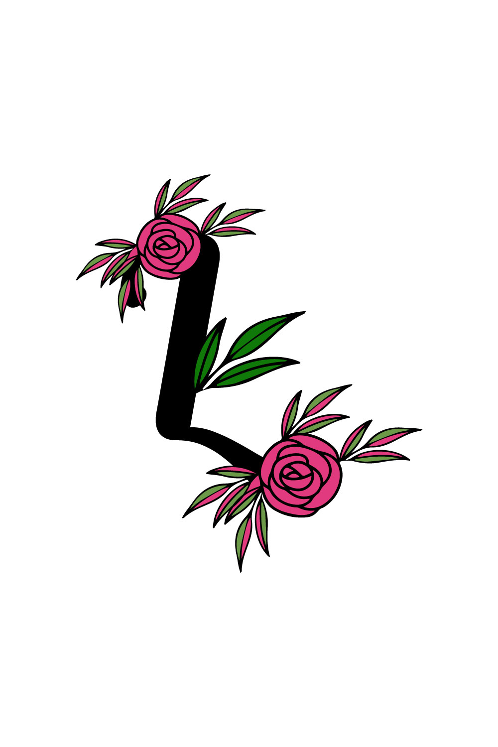 Free L wildflower rose logo pinterest preview image.