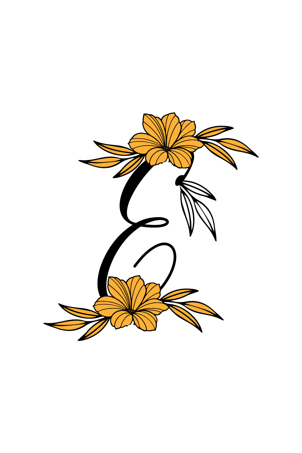 Free G Letter Flower Logo pinterest preview image.