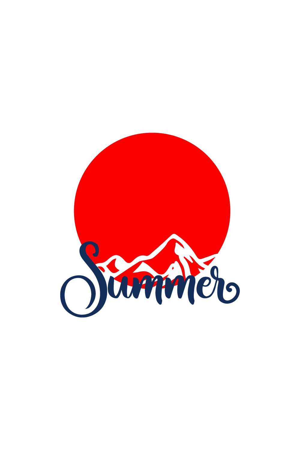 Free Sunset Summer Mountain Logo pinterest preview image.