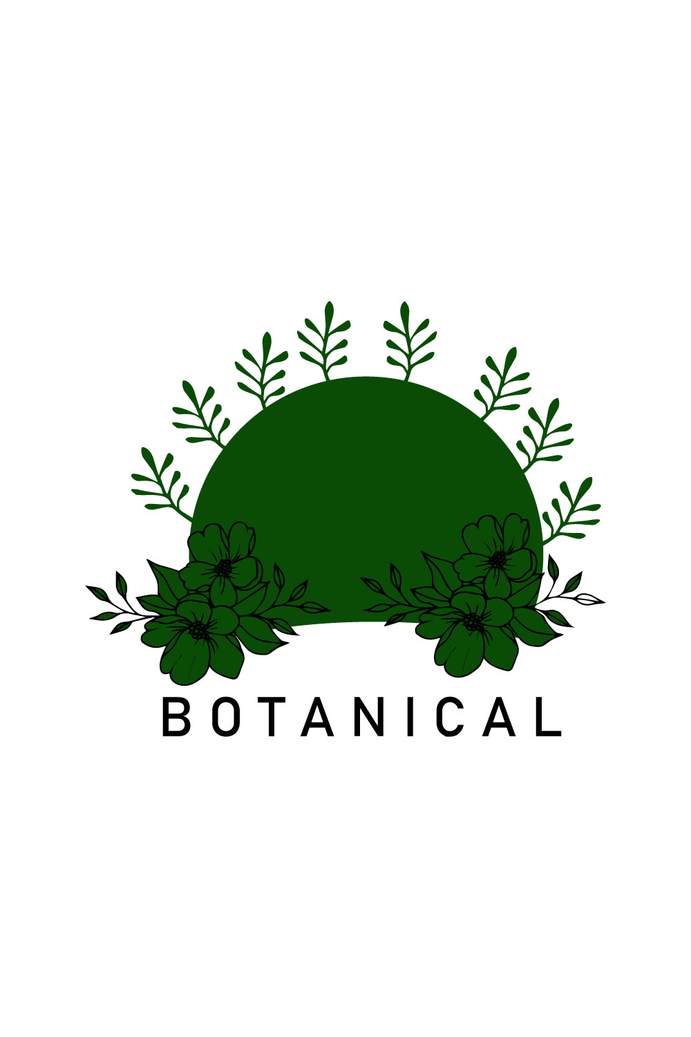 Free botanical flower half cerca logo pinterest preview image.