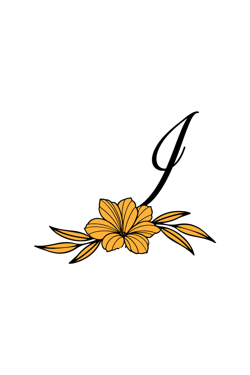 Free I Letter Flower Logo pinterest preview image.