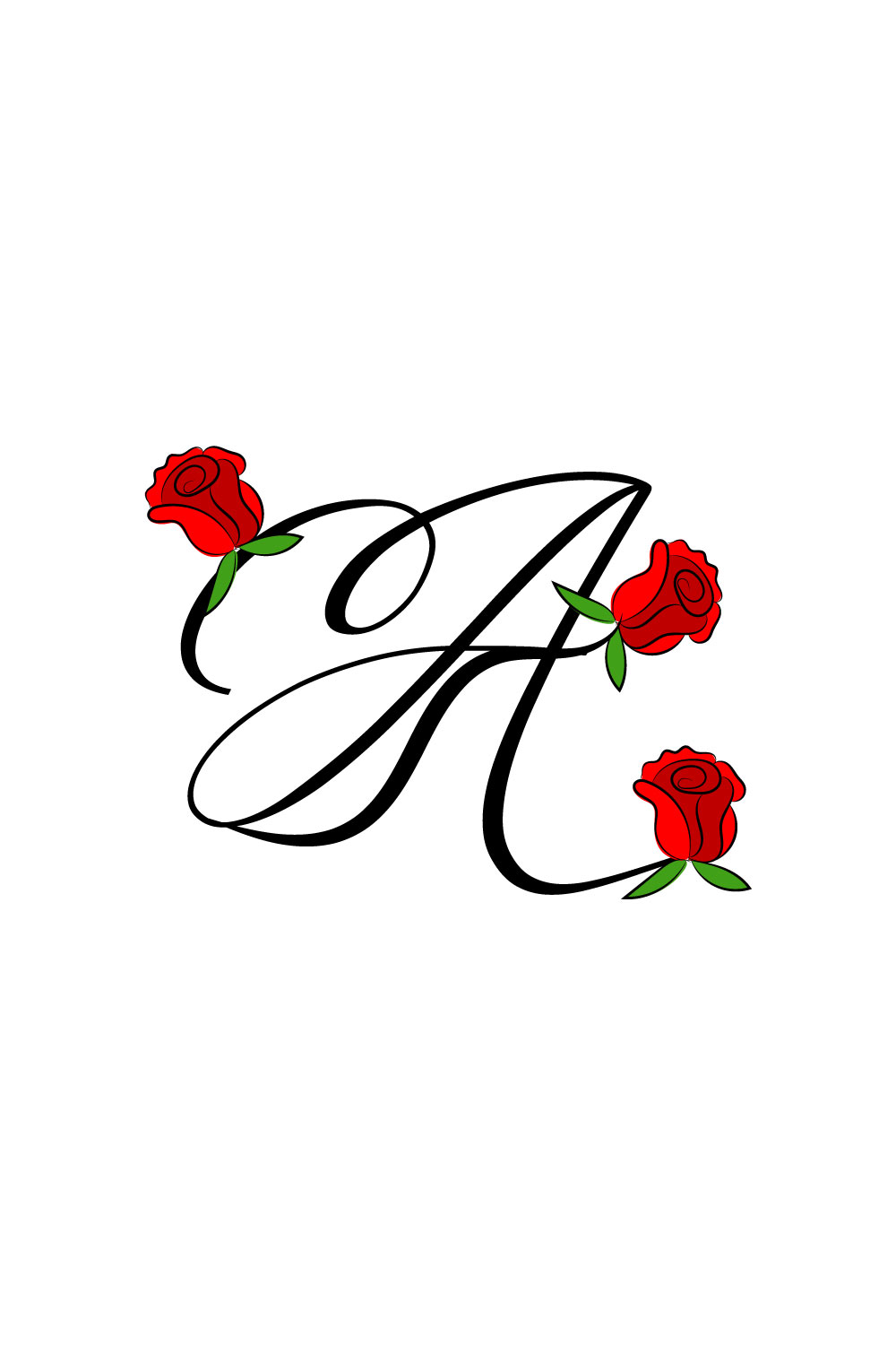 Free Rose A Letter Logo pinterest preview image.