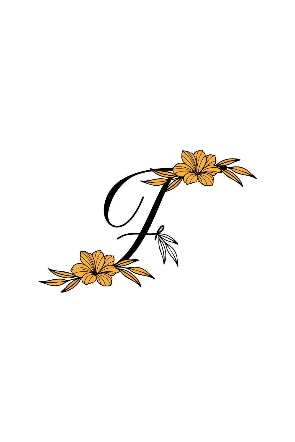 Free F Letter Flower Logo pinterest preview image.