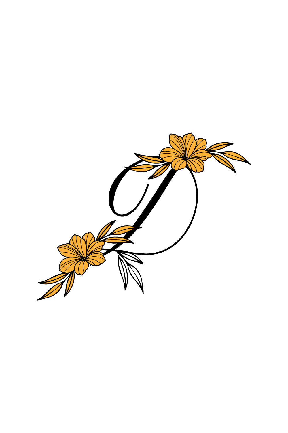 Free D Letter Flower Logo pinterest preview image.