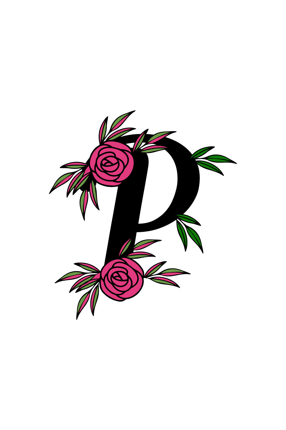 Free p rosy pink cute letter logo pinterest preview image.