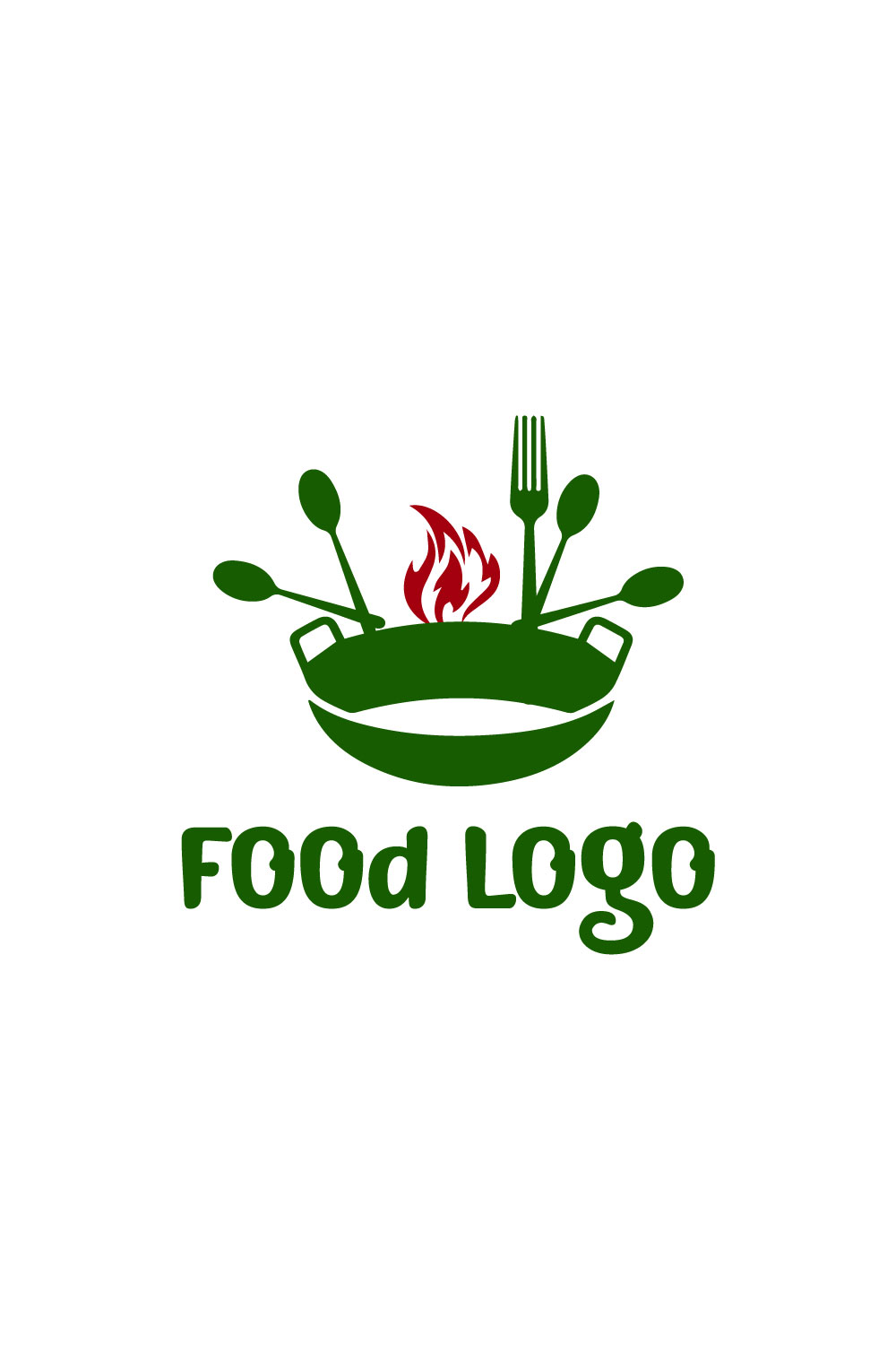 Free green food cooking logo pinterest preview image.