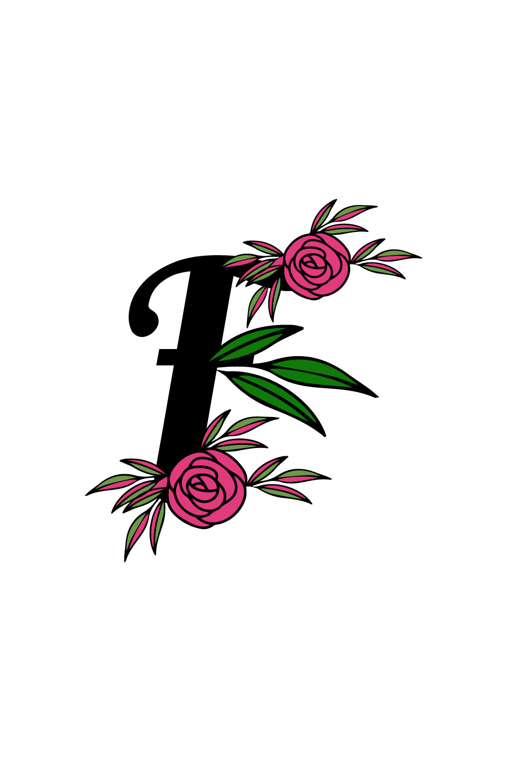 Free F floral logo pinterest preview image.