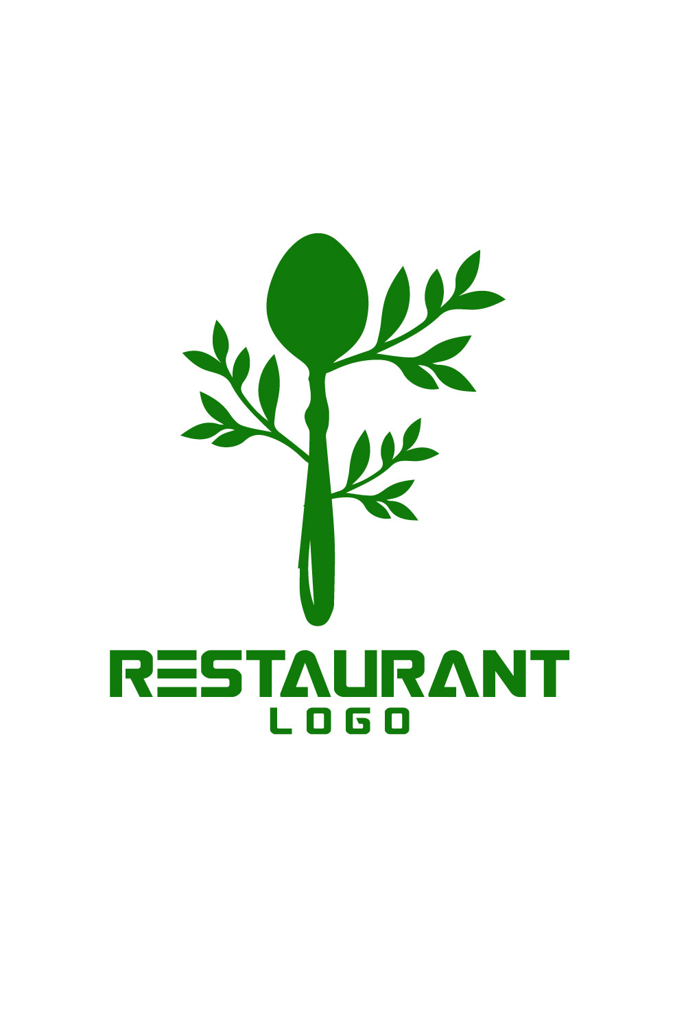 Free Green Restaurant Logo pinterest preview image.