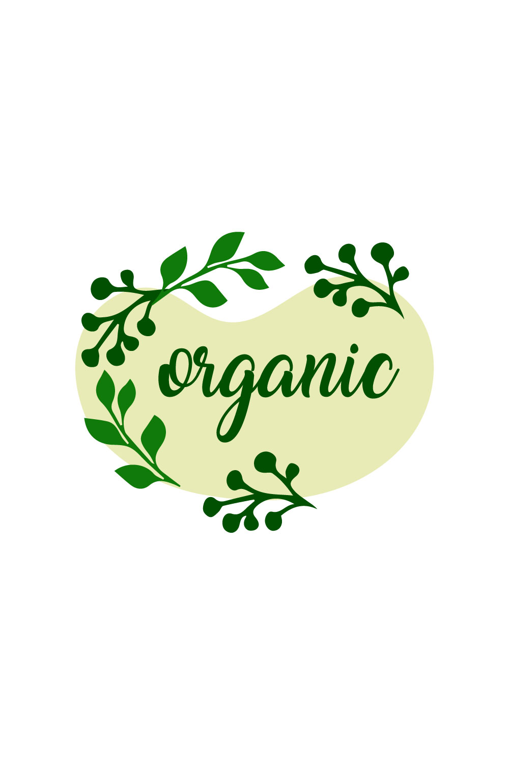 Free organic leaf floral logo pinterest preview image.