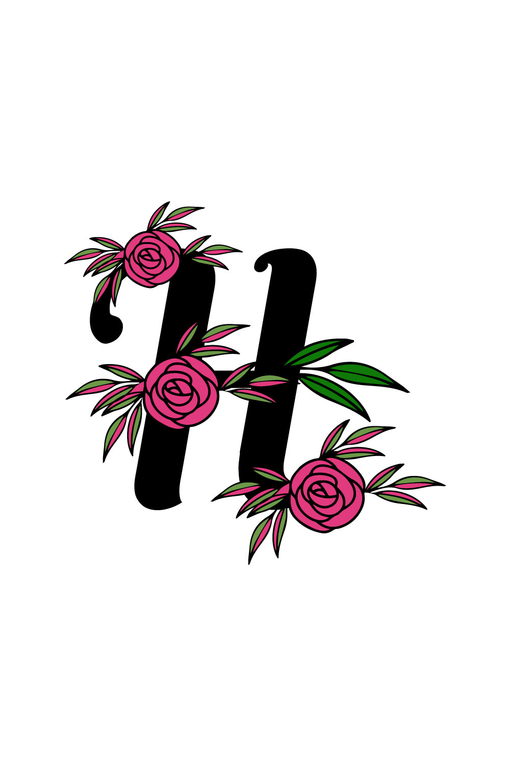 Free H letter floral Logo pinterest preview image.
