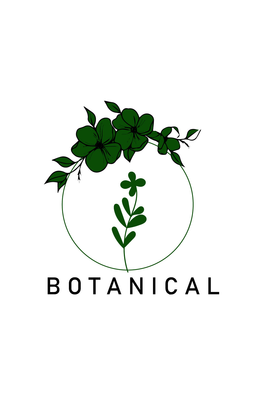 Free green botanical leaves pinterest preview image.