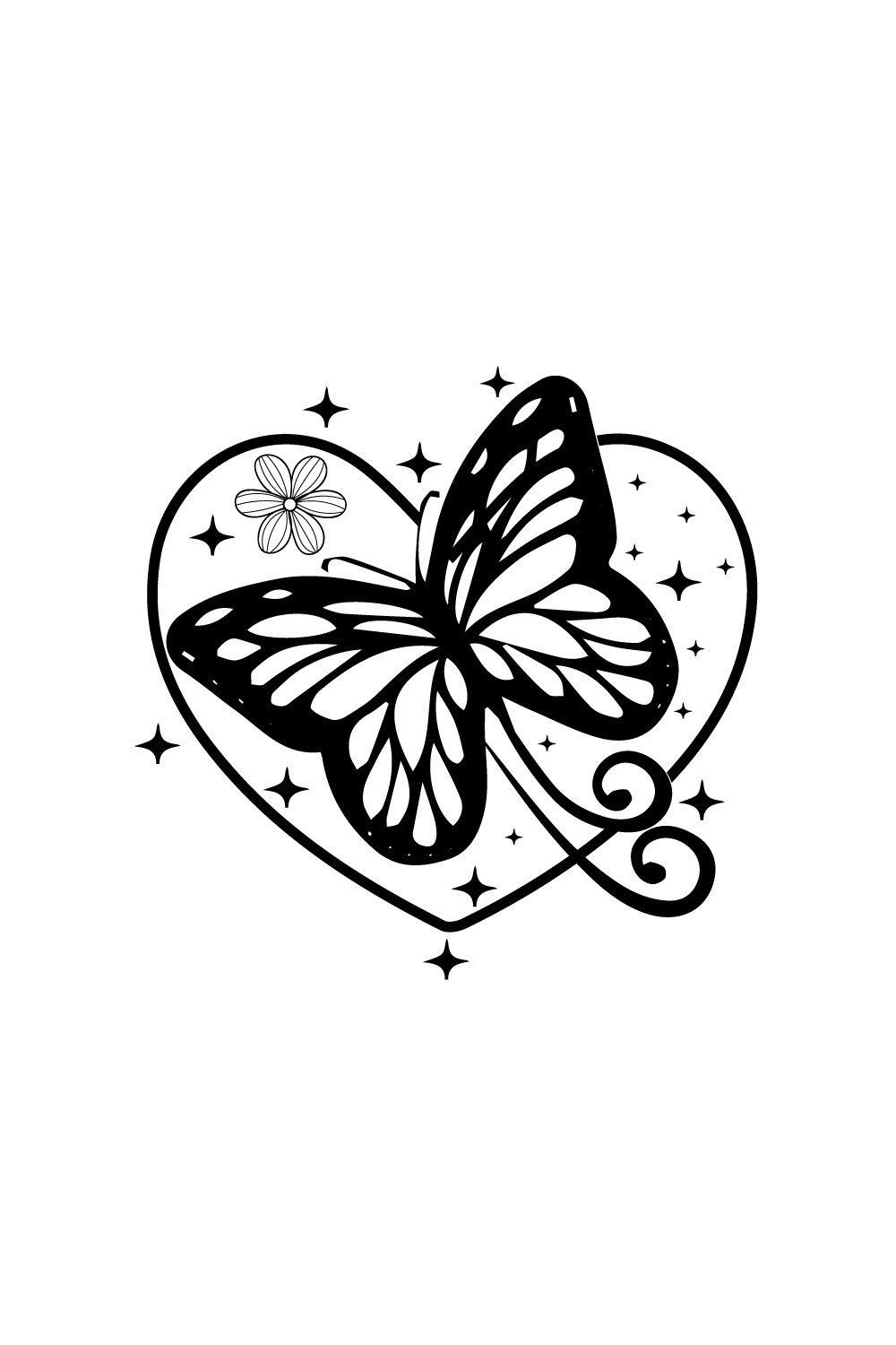 Free floral buterfly logo pinterest preview image.