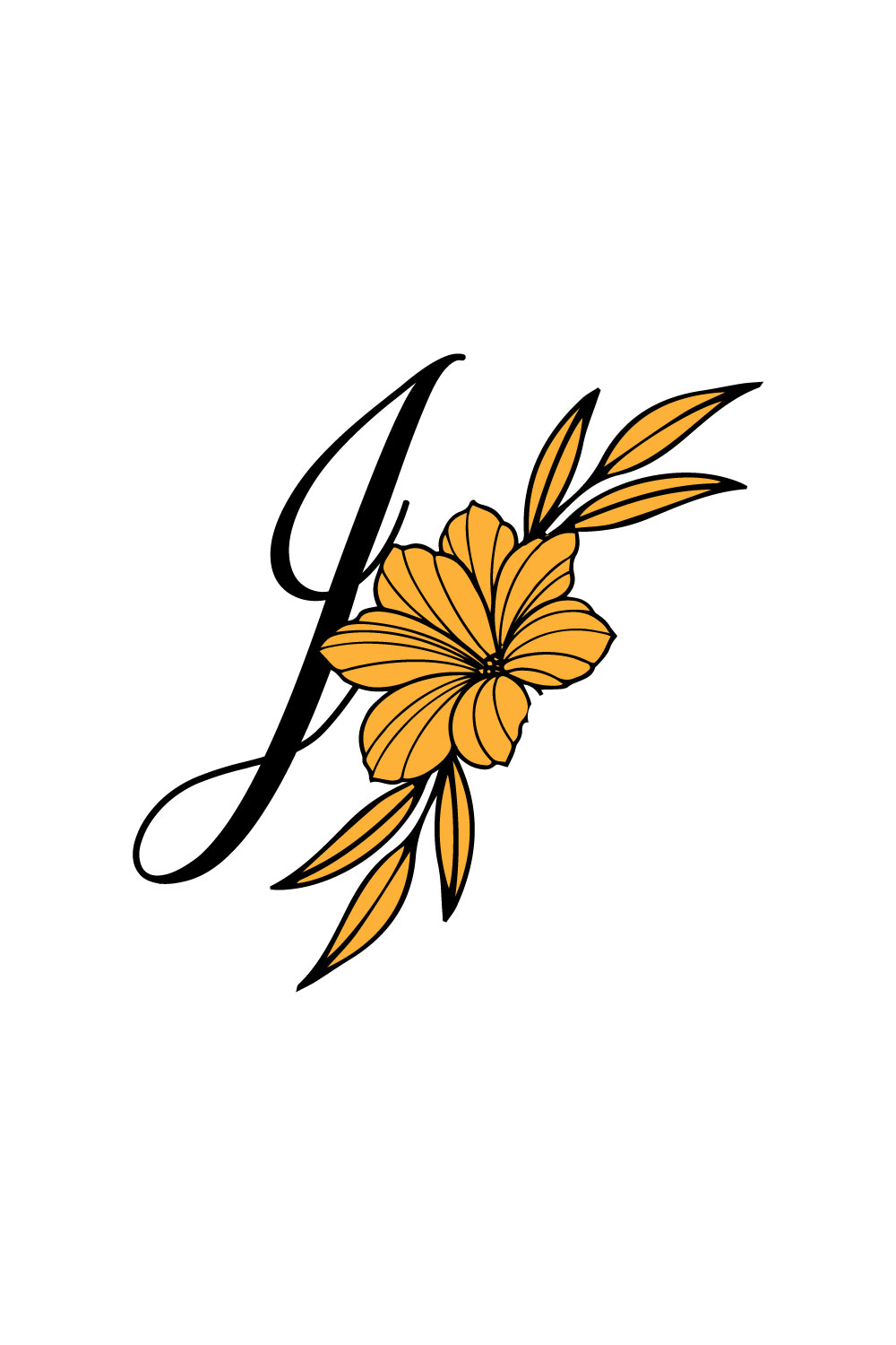 Free J Letter WildFlower Logo pinterest preview image.