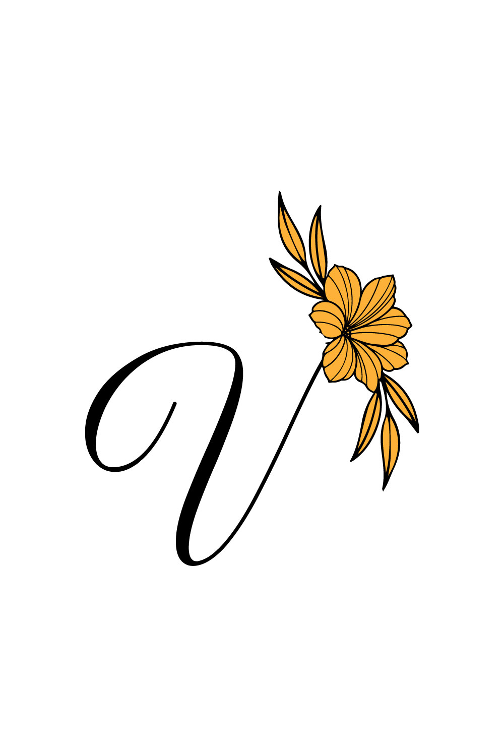 Free V Letter Nice Flower Logo pinterest preview image.