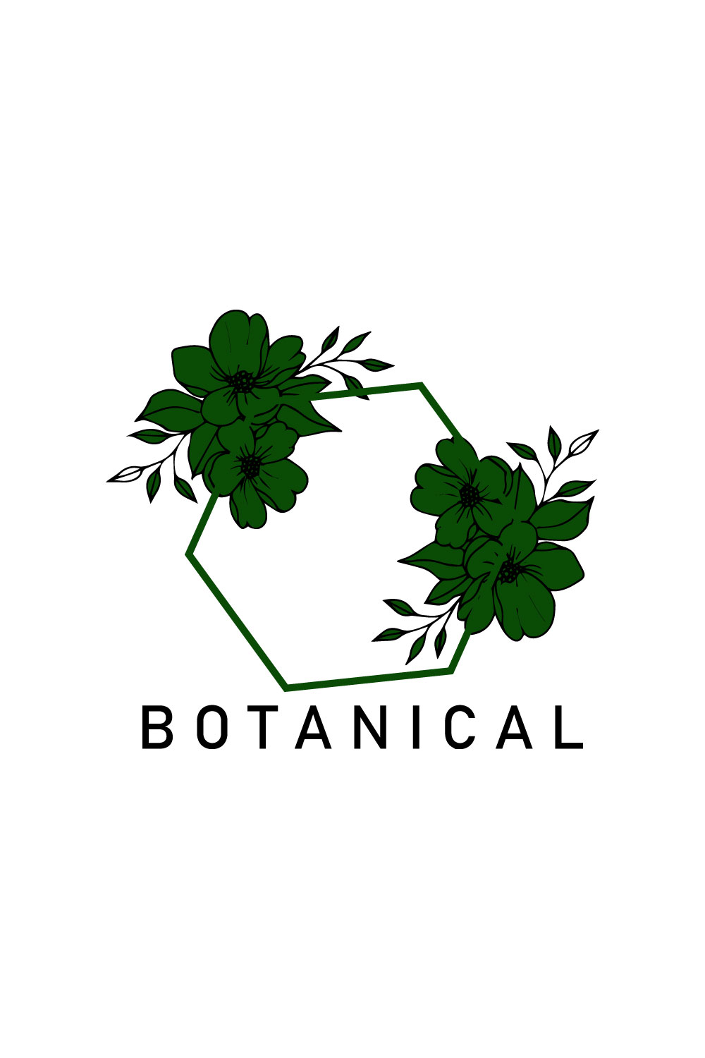 Free botanical elements logo pinterest preview image.