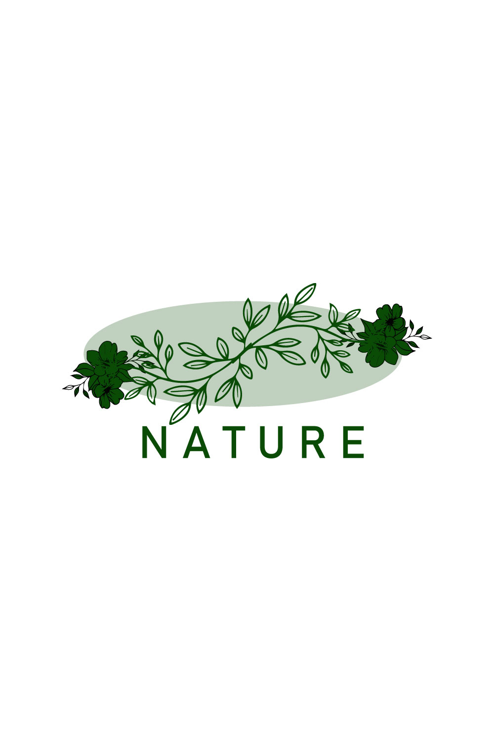 Free vintage botanical naural logo pinterest preview image.