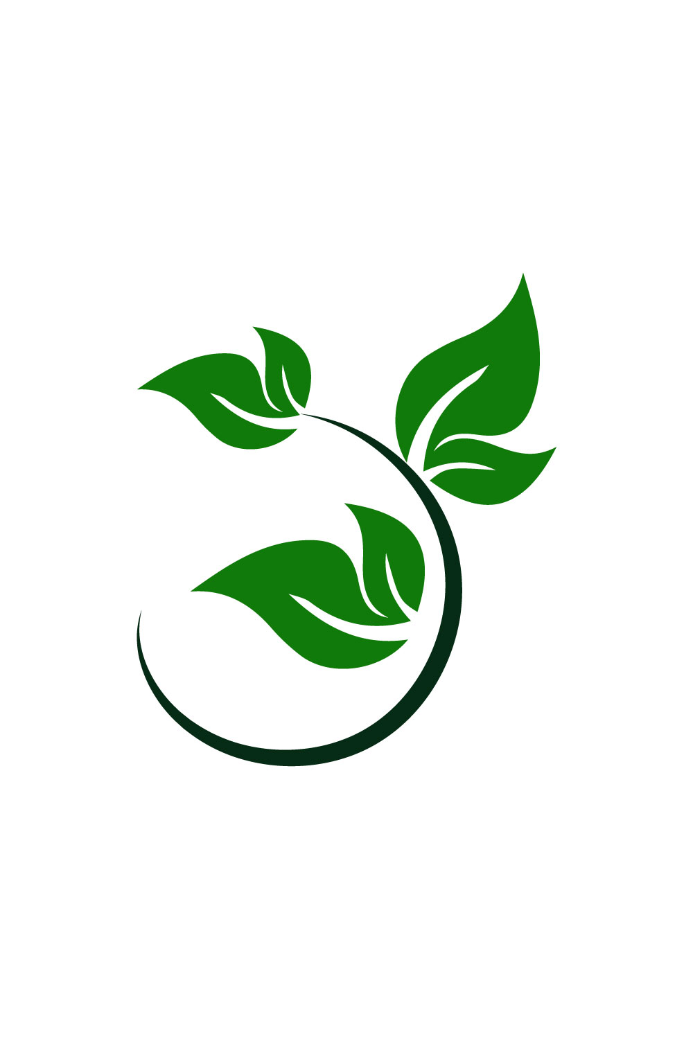 Free organic leaf logo pinterest preview image.