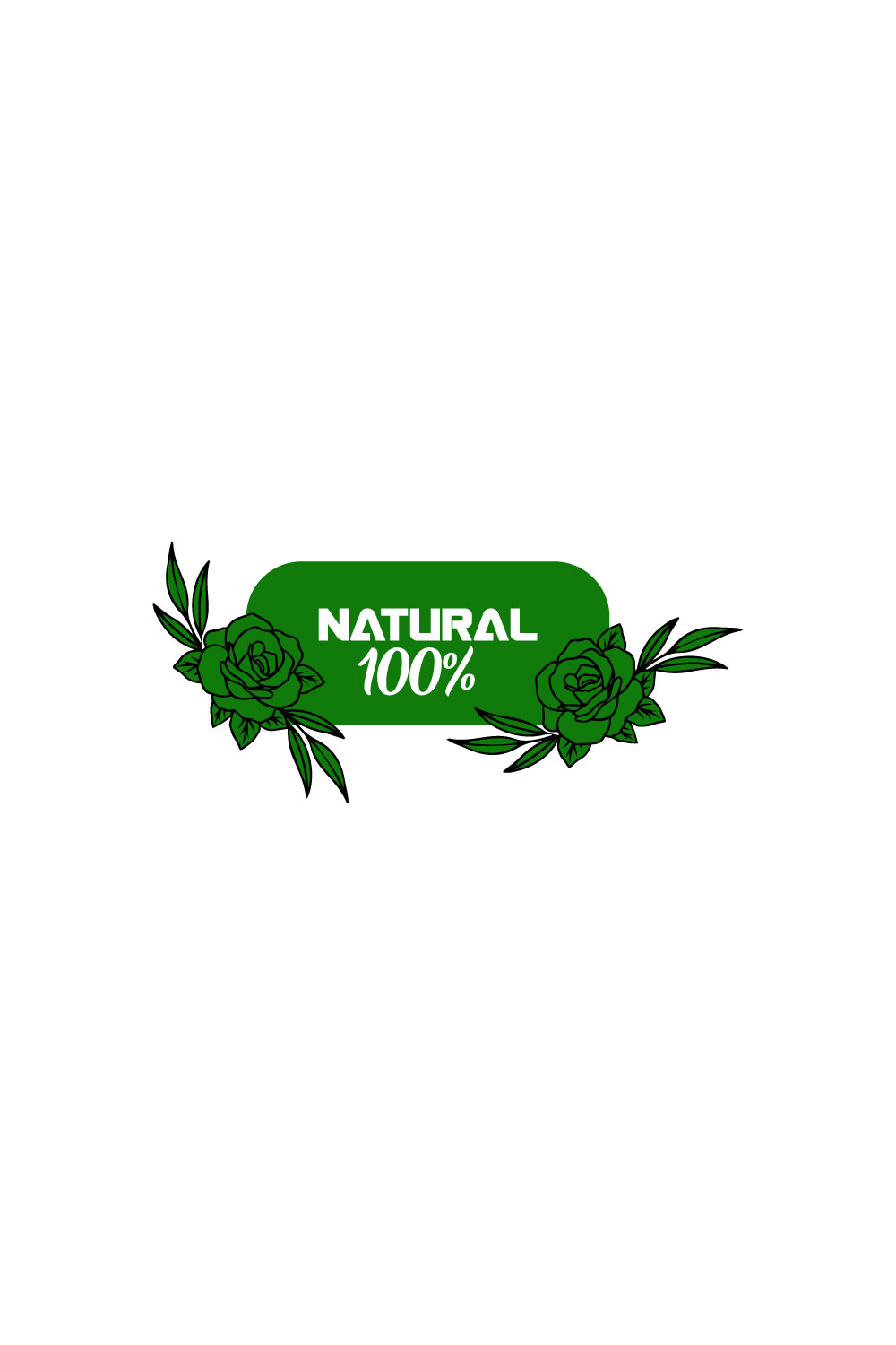 Free 100 natural logo pinterest preview image.