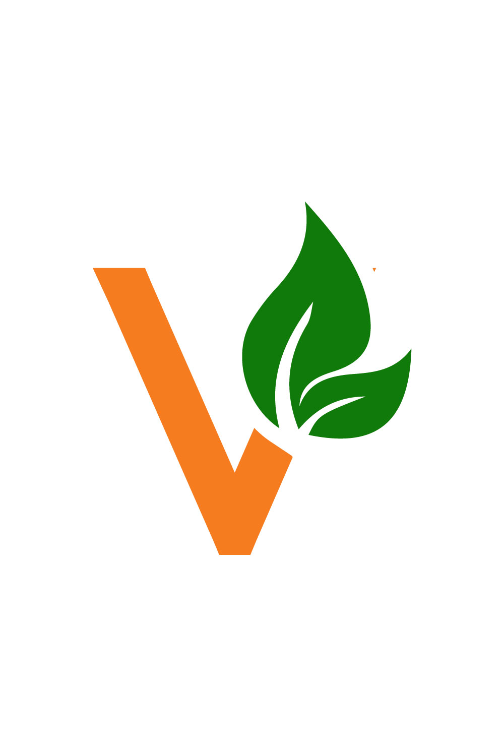 Free V typography logo pinterest preview image.