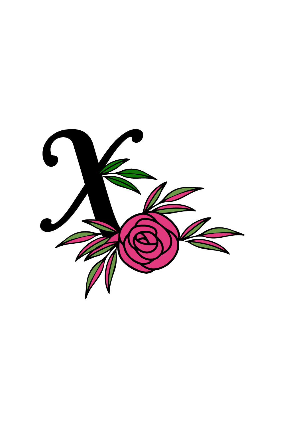 free x floral art logo pinterest preview image.