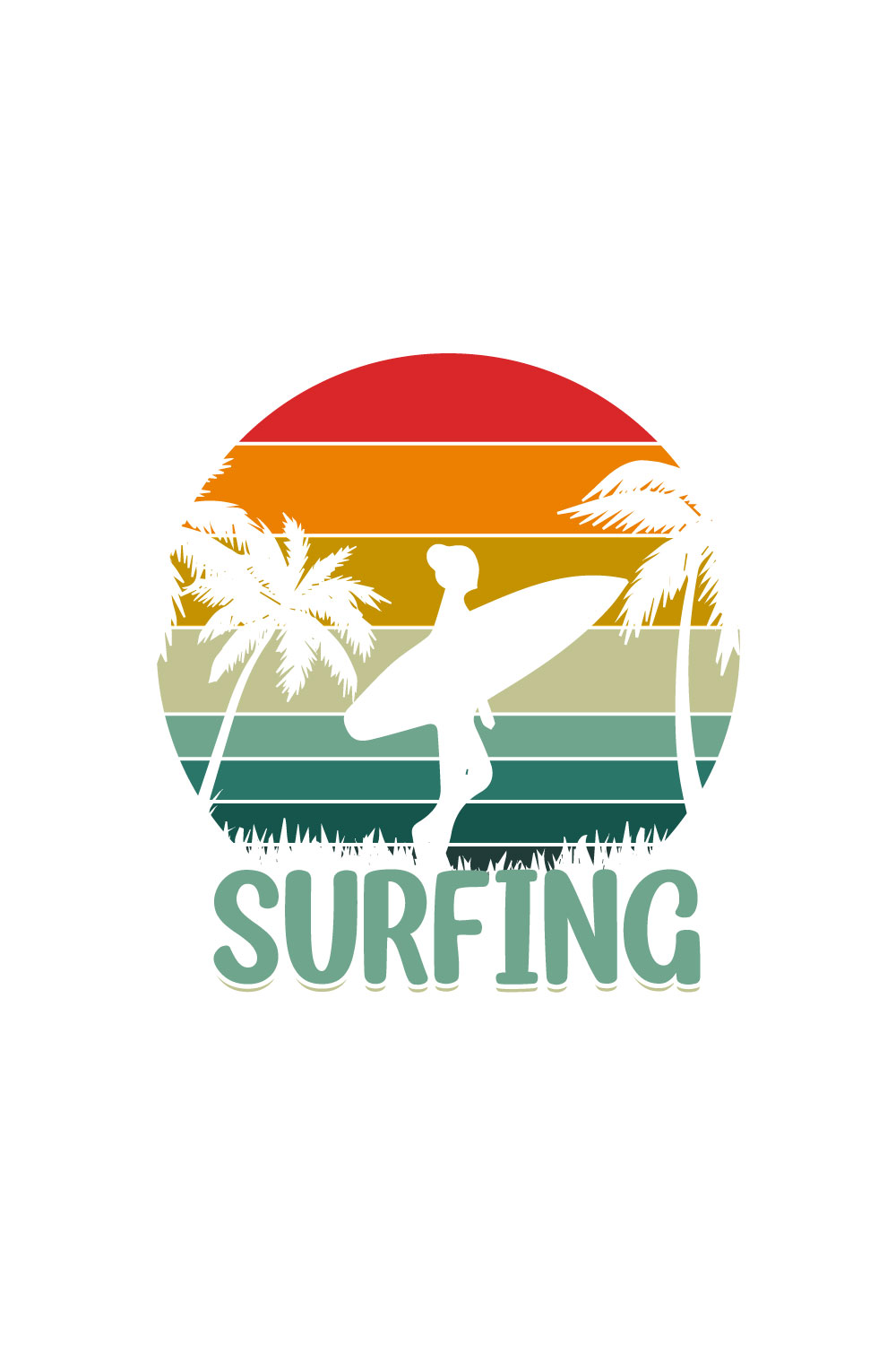 Free Surfing women logo pinterest preview image.