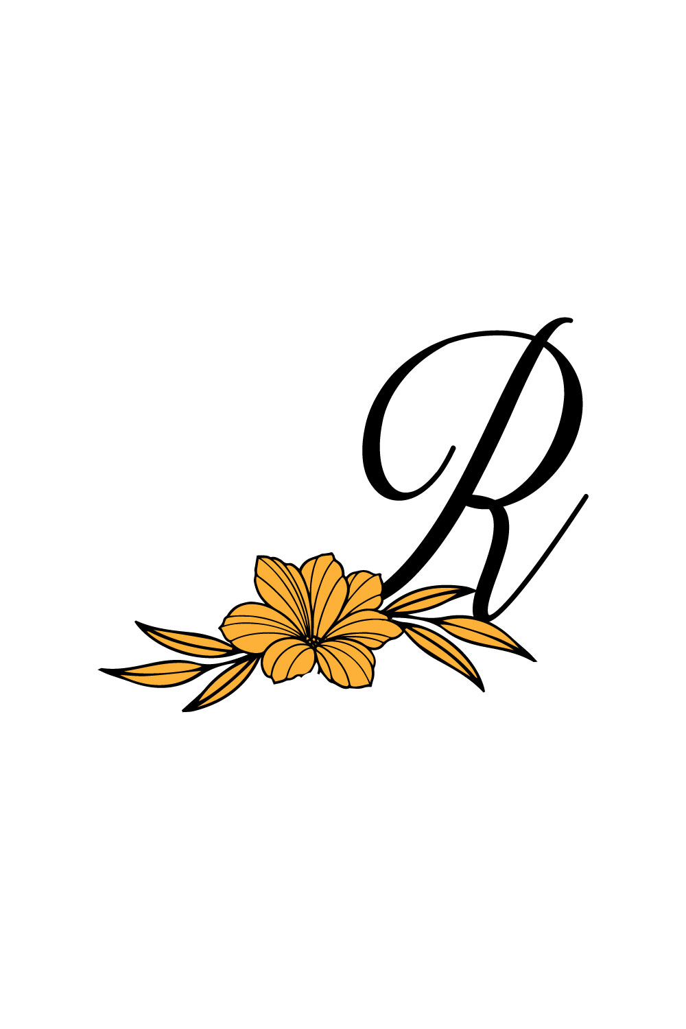 Free R Letter Beautiful Flower Logo pinterest preview image.