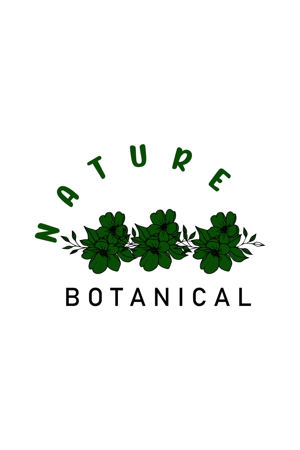 Free botanical green drawing logo pinterest preview image.