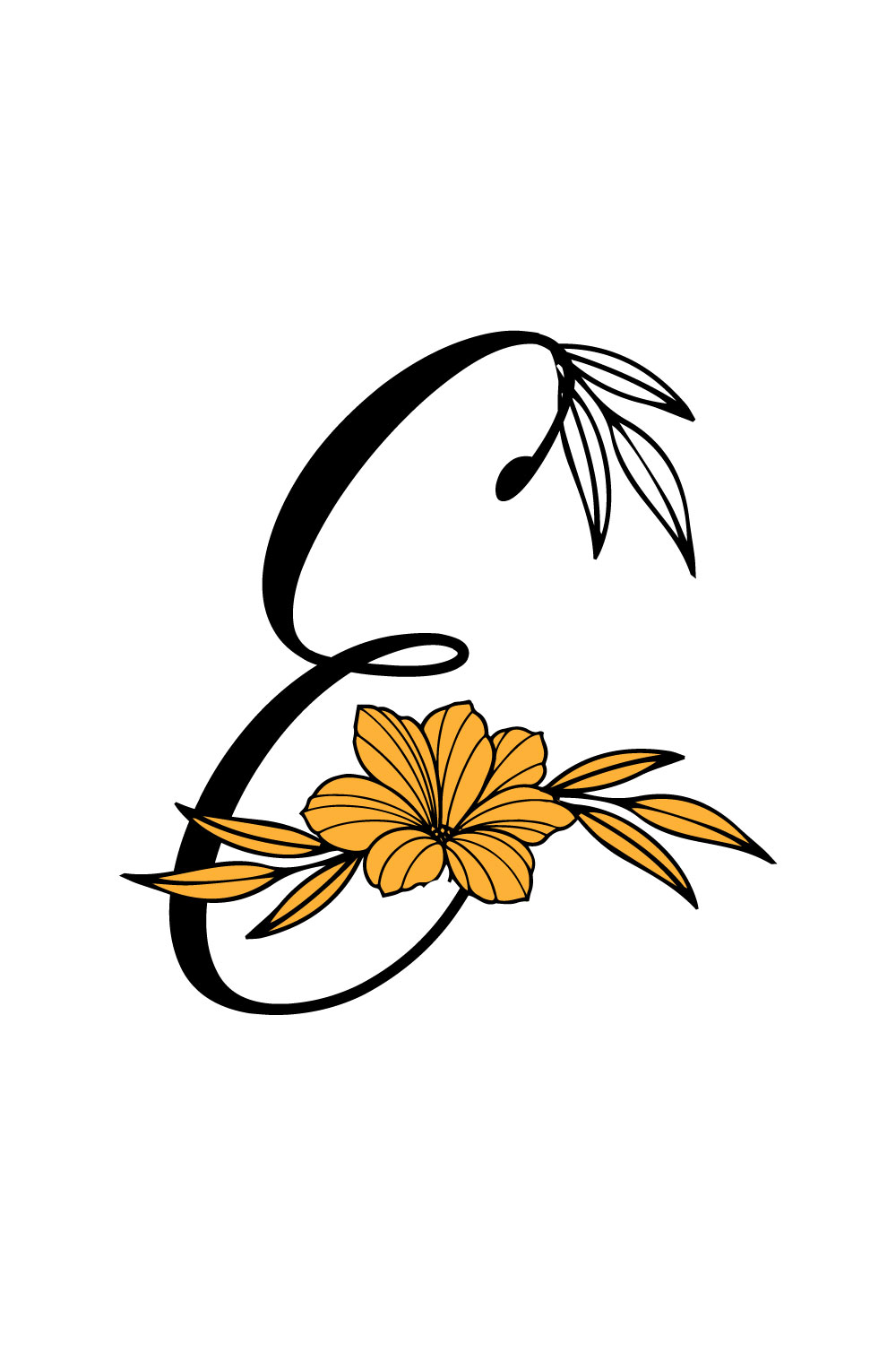 Free E Letter Flower Logo pinterest preview image.