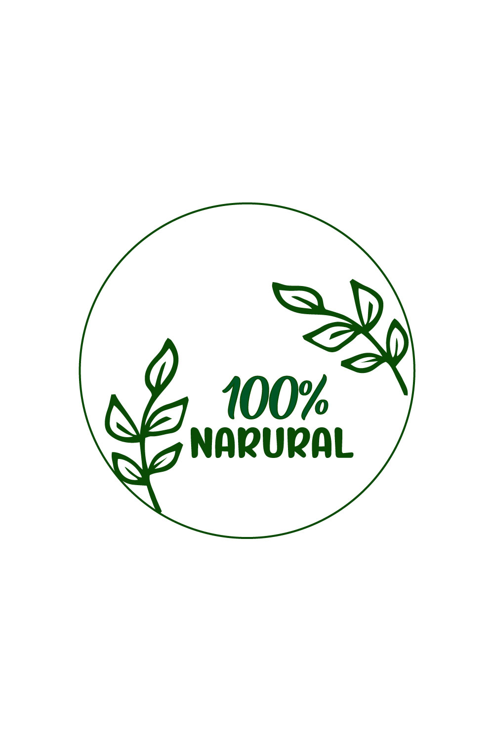 Free 100 natural logo pinterest preview image.