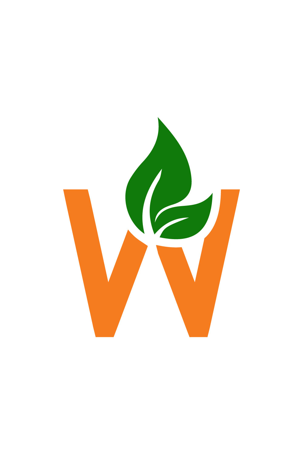 Free W organic logo pinterest preview image.